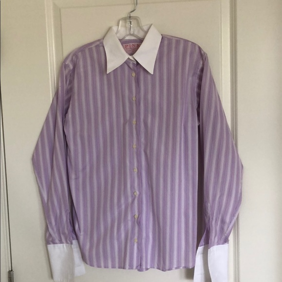 Purple and Pink Pin Stripe Button Down - Picture 1 of 5